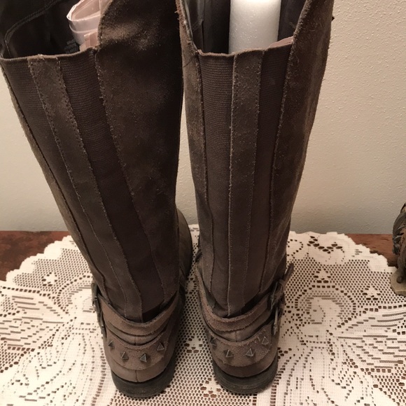 Marc Fisher 8.5 Gray Suede Riding Boots - Picture 6 of 11